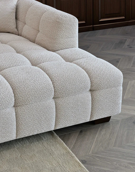 Aluxo Daito Oatmeal Beige Boucle Bubble Left Hand Corner Sofa | 5 Seater